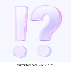 exclamation mark and question mark icon with colorful gradient. 3d rendering illustration for graphic design, ui ux design, presentation or background - Powered by Shutterstock