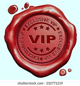 Exclusive VIP Treatment Or Tickets For Very Important People And Celebrities Red Wax Seal Stamp 