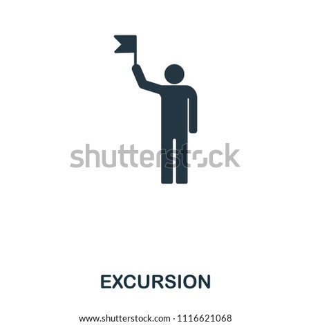 Excursion icon. Mobile app, printing, web site icon. Simple element sing. Monochrome Excursion icon illustration.