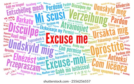 Excuse me word cloud in different languages