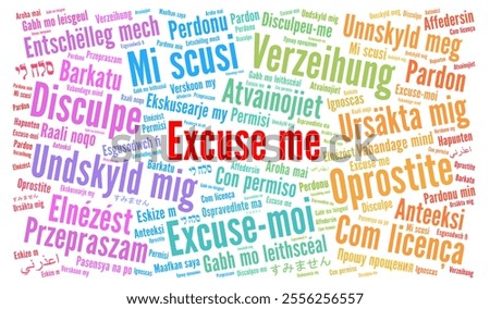 Excuse me word cloud in different languages