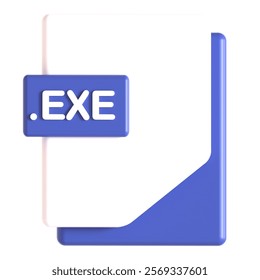 exe extension 3d icon illustration