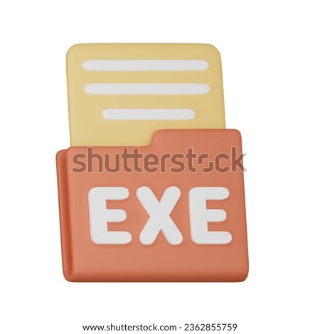 Exe file Type 3d icon render Jpg 2500x2500 px 