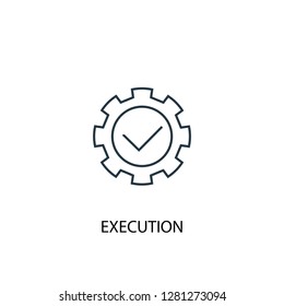 execution concept line icon. Simple element illustration. execution  concept outline symbol design. Can be used for web and mobile UI/UX
