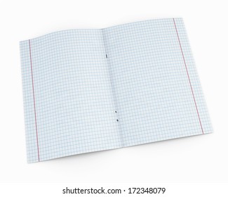 Exercise book isolated on a white background. 3d render image.