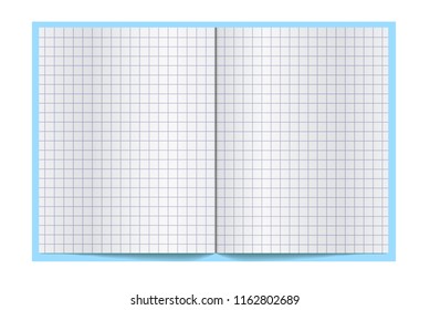 Exercise book for writing spread, with empty pages. Stock illustration