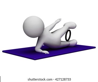 Exercise Character Indicating Getting Fit And Exercises 3d Rendering