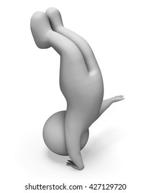 Exercise Character Meaning Getting Fit And Yoga 3d Rendering