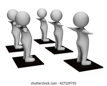 Exercise Characters Indicating Physical Activity And Workouts 3d Rendering