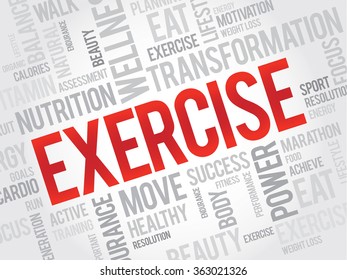 Exercise Word Cloud Fitness Sport Health Stock Illustration 363021326 ...