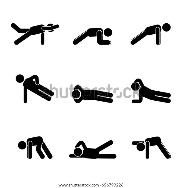 stick figures fitness form a thumbsup
