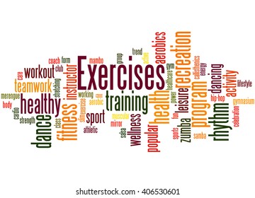 Exercises Word Cloud Concept On White Stock Illustration 406530601 ...