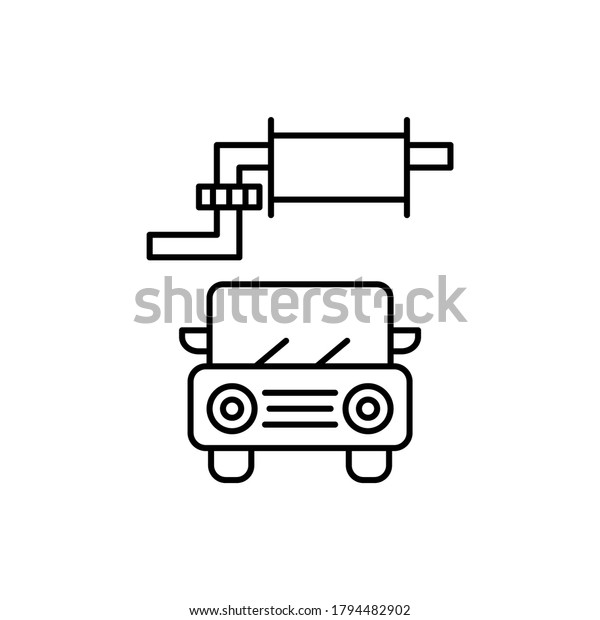 Exhaust pipe, car repair icon. Simple line,\
outline  elements of garage icons for ui and ux, website or mobile\
application