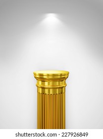 Exhibit Golden Pillar With Light, Render