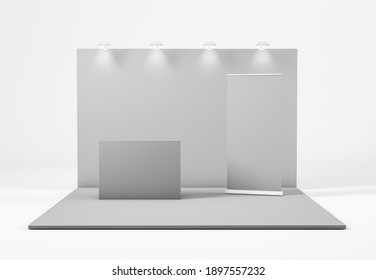 Exhibition Stand isolated from white background, 3d rendering