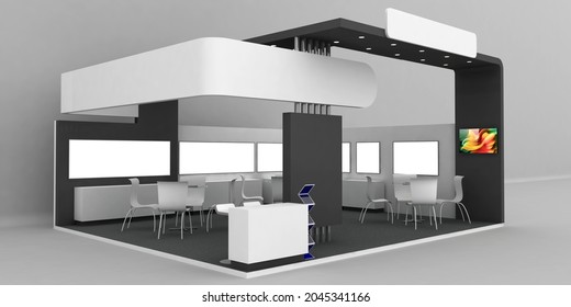 Exhibition stand modern design and Stage used for mock-ups and branding and Corporate identity.3d illustration - Powered by Shutterstock