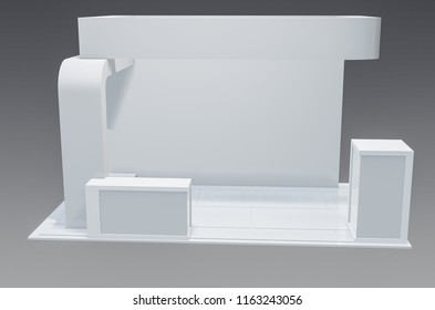 Exhibition stand plain , used for mock - ups and branding ,corporate identity . 3d illustration