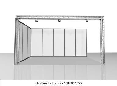 Blank White Trade Exhibition Booth System Stock Vector (Royalty Free ...