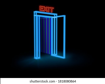 Exit Door Neon Light Glow Light Neon Graphic