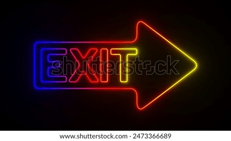 exit on dark background. 3D illustration