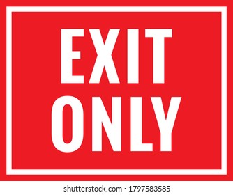 Exit Only Sign Emergency Door Icon Stock Illustration 1797583585 ...