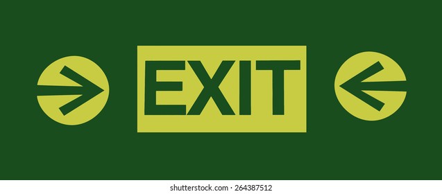 Exit Sign Two Arrows On Green Stock Illustration 264387512 | Shutterstock