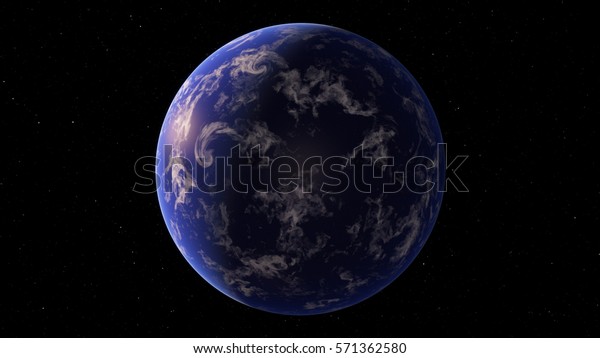 Exoplanet 3D illustration Ocean planet\
Second Earth (Elements of this image furnished by\
NASA)