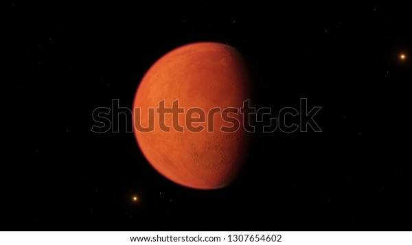Exoplanet 3D\
illustration planet orange fire hot against a black sky (Elements\
of this image furnished by\
NASA)