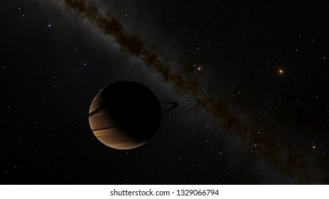 Exoplanet 3d Illustration Saturn Planet Elements Stock Illustration 