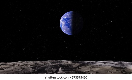 Exoplanet 3D illustration Second Earth Ascending (Elements of this image furnished by NASA) - Shutterstock ID 573595480