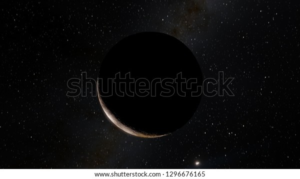 Exoplanet 3D illustrationThe planet is yellow with
brown hot against the black sky(Elements of this image furnished by
NASA)