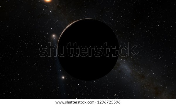 Exoplanet 3D illustrationThe planet is yellow with
brown hot against the black sky(Elements of this image furnished by
NASA)