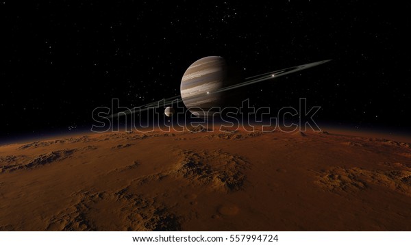 Exoplanet with rings gas giant Saturn
planet (Elements of this image furnished by
NASA)