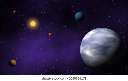 Exoplanets Solar System Illustration Astronomy Graphic Stock ...