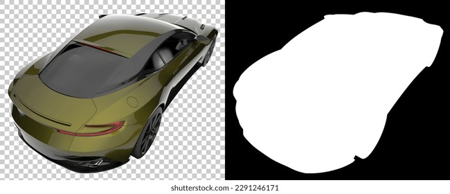 Exotic car car isolated on background with mask. 3d rendering - illustration