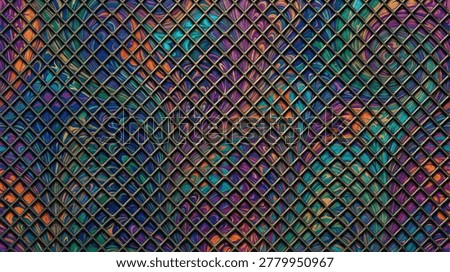Expanded metal mesh diagonal pattern — Texture for Commercial Use