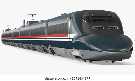 Experience advanced transportation with this streamlined and modern high-speed bullet train featuring aerodynamic contours.