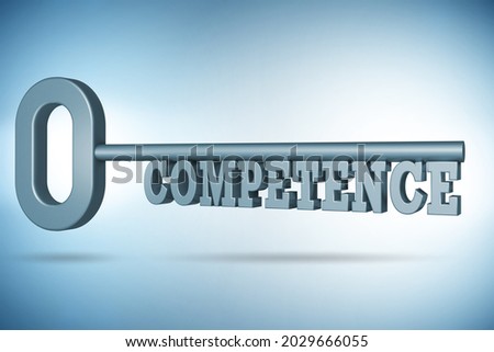 Experience and competence concept with key - 3d rendering