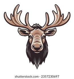 Experience the mesmerizing world of deer caribou animal design sticker logo minimalist simple illustration clipart icon vector jpg png white background that have some abstact clear vibes.!