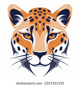 Experience the mesmerizing world leopard cheetah animal design sticker logo minimalist simple illustration clipart icon vector jpg png white background that have some abstact clear vibes !