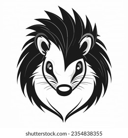 Experience the mesmerizing world of skunk animal design sticker logo minimalist simple illustration clipart icon vector jpg png white background that have some abstact clear vibes.!