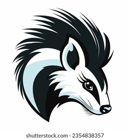 Experience the mesmerizing world of skunk animal design sticker logo minimalist simple illustration clipart icon vector jpg png white background that have some abstact clear vibes.!