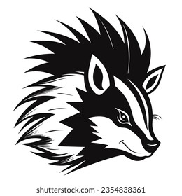 Experience the mesmerizing world of skunk animal design sticker logo minimalist simple illustration clipart icon vector jpg png white background that have some abstact clear vibes.!