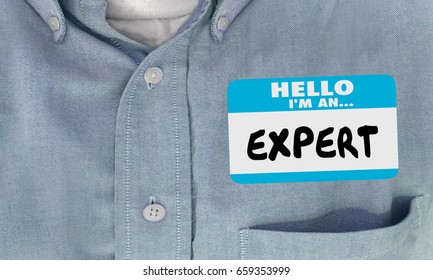 Expert Name Tag Sticker Shirt Worker Employee Staff 3d Illustration