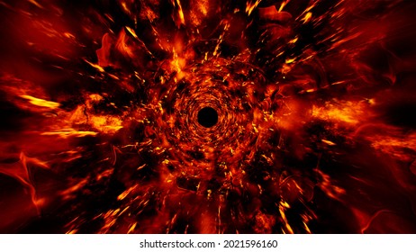 Explode Fire Hole Abstract Background