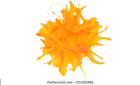 explode of orange liquid. 3d rendering