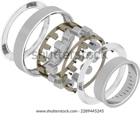Exploded view of Cylindrical Roller Bearing