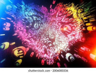 Exploding Artistic And Abstract Heart Shape