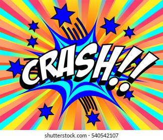 Exploding Cartoon Crash Text Caption Illustration
