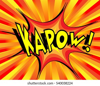 Exploding Cartoon Kapow Text Caption Illustration
